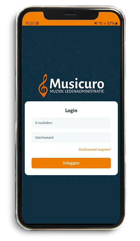 Musicuro-app op een telefoon